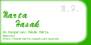marta hasak business card